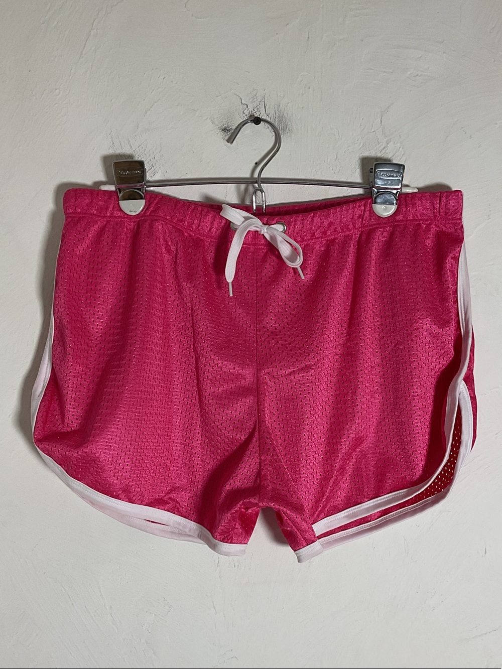 OUBER Pink Mesh Dolphin Running Shorts Drawstring Size XL